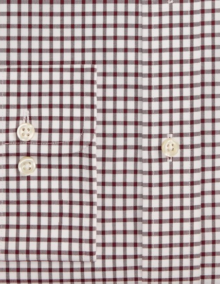 CUSTOM FIT CHECKED POPLIN SHIRT