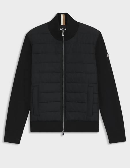 MIXED-MATERIAL JACKET WITH PADDED FRONT