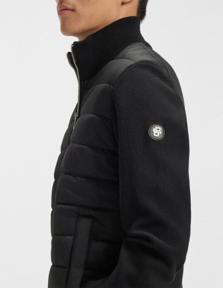 MIXED-MATERIAL JACKET WITH PADDED FRONT