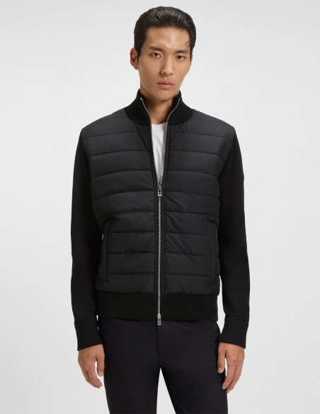 MIXED-MATERIAL JACKET WITH PADDED FRONT