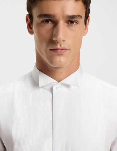SLIM-FIT SHIRT IN EASY-IRON COTTON SATIN