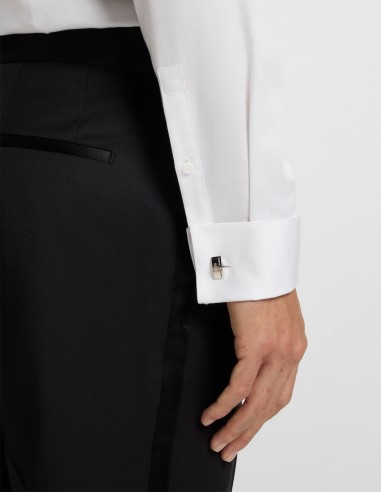 SLIM-FIT SHIRT IN EASY-IRON COTTON SATIN