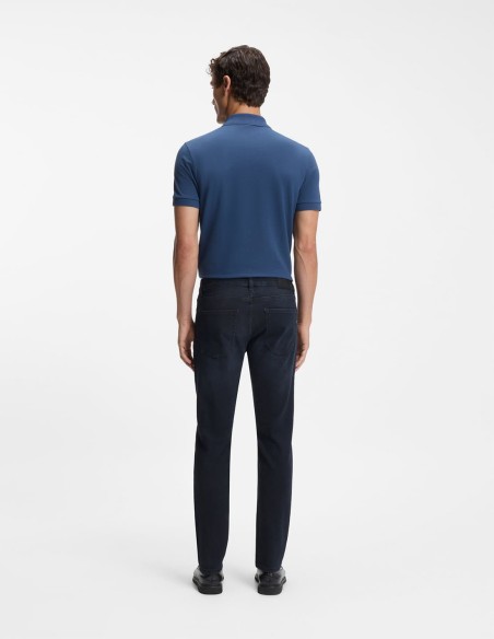 SLIM FIT JEANS IN MID-BLUE KNITTED DENIM