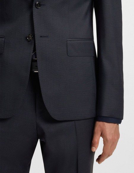 TWO-PIECE SLIM-FIT SUIT IN MICRO-PATTERNED WOOL