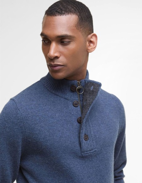 PATCH HALF ZIP SWEATER