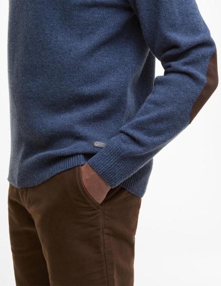 PATCH HALF ZIP SWEATER