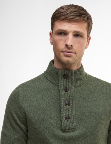 PATCH HALF ZIP SWEATER