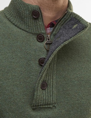 PATCH HALF ZIP SWEATER