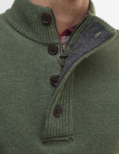 PATCH HALF ZIP SWEATER
