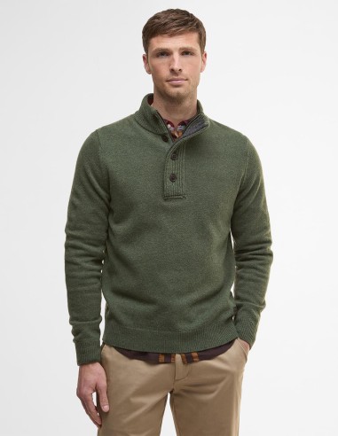 PATCH HALF ZIP SWEATER