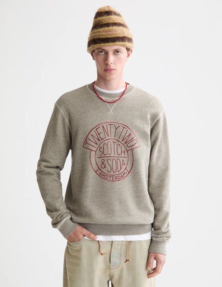 DENIM WASHED ARTWORK SWEATSHIRT