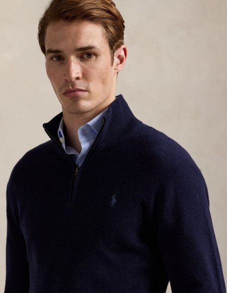 WOOL QUARTER-ZIP SWEATER