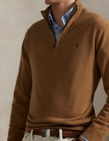 WOOL QUARTER-ZIP SWEATER