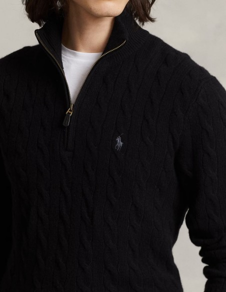 CABLE-KNIT WOOL-CASHMERE SWEATER