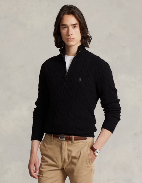 CABLE-KNIT WOOL-CASHMERE SWEATER