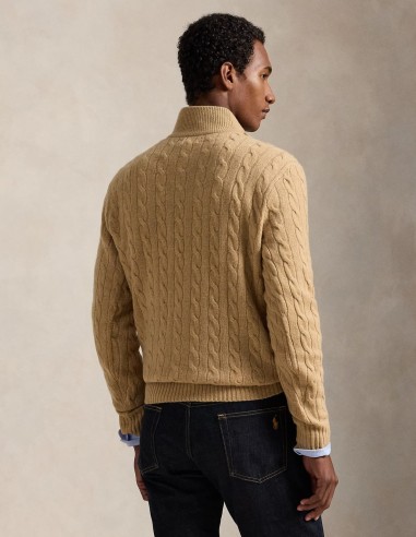 CABLE-KNIT WOOL-CASHMERE SWEATER