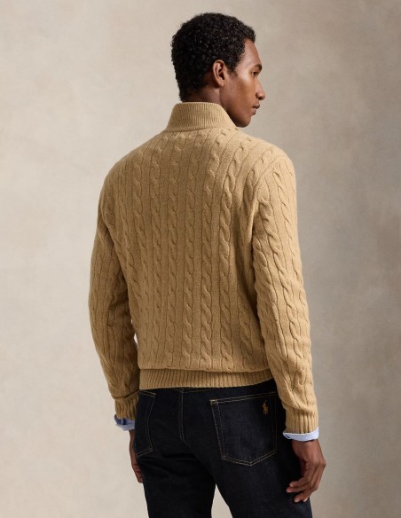 CABLE-KNIT WOOL-CASHMERE SWEATER