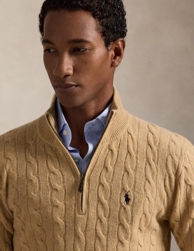 CABLE-KNIT WOOL-CASHMERE SWEATER