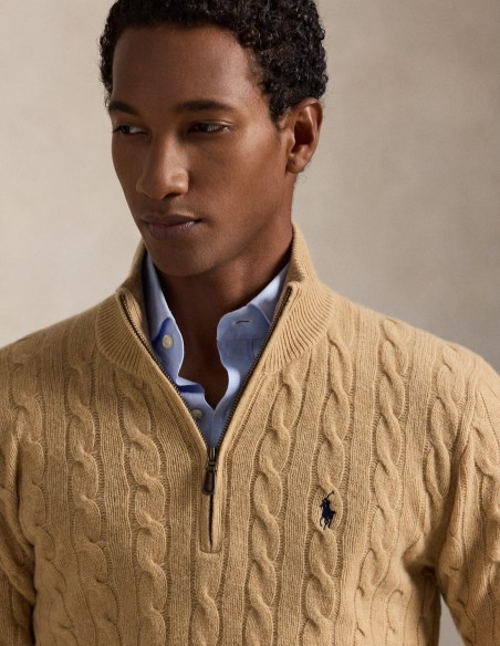 CABLE-KNIT WOOL-CASHMERE SWEATER