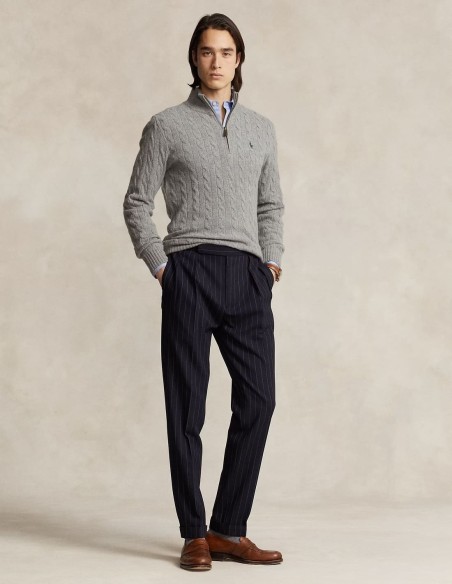 CABLE-KNIT WOOL-CASHMERE SWEATER