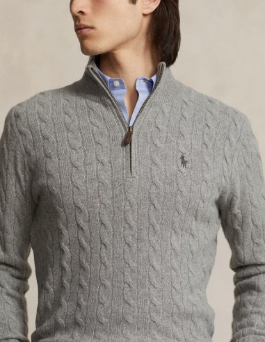 CABLE-KNIT WOOL-CASHMERE SWEATER