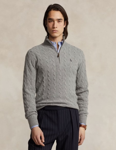 CABLE-KNIT WOOL-CASHMERE SWEATER