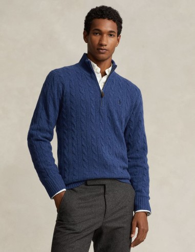 CABLE-KNIT WOOL-CASHMERE SWEATER