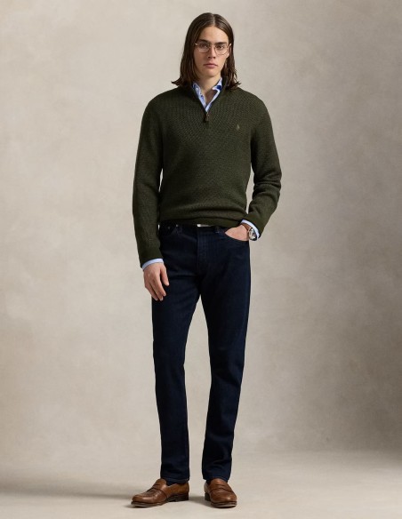 WASHABLE WOOL QUARTER-ZIP JUMPER