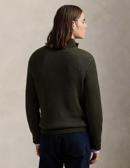 WASHABLE WOOL QUARTER-ZIP JUMPER