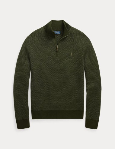 WASHABLE WOOL QUARTER-ZIP JUMPER