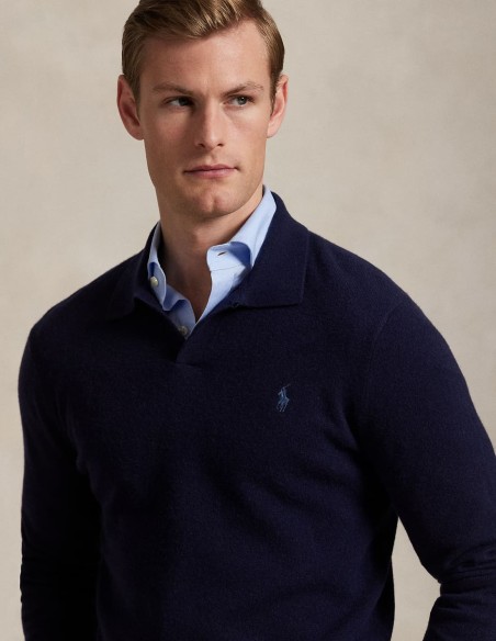 WOOL JOHNNY-COLLAR JUMPER