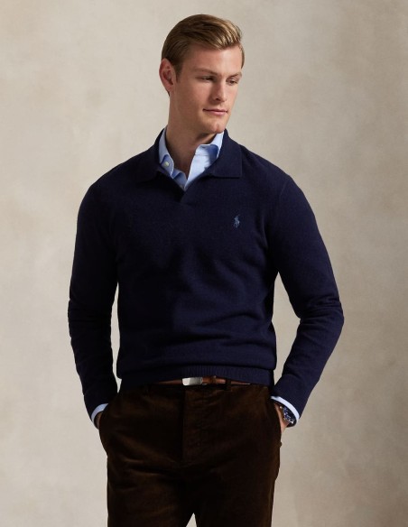 WOOL JOHNNY-COLLAR JUMPER