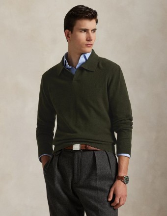 WOOL JOHNNY-COLLAR JUMPER