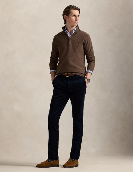 MESH-KNIT COTTON QUARTER ZIP JUMPER