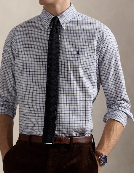 CUSTOM FIT PLAID TWILL SHIRT