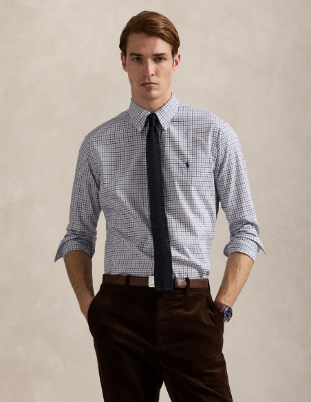 CUSTOM FIT PLAID TWILL SHIRT