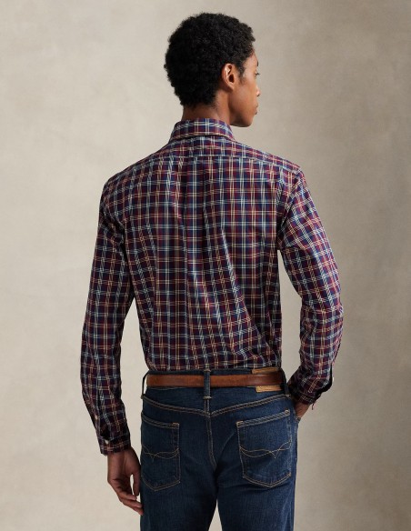 CUSTOM FIT PLAID POPLIN SHIRT