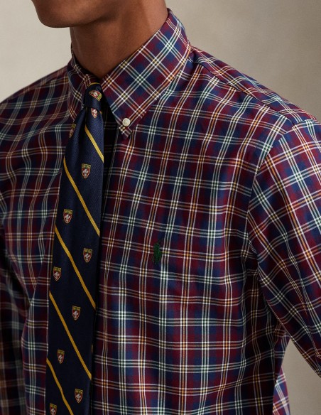 CUSTOM FIT PLAID POPLIN SHIRT