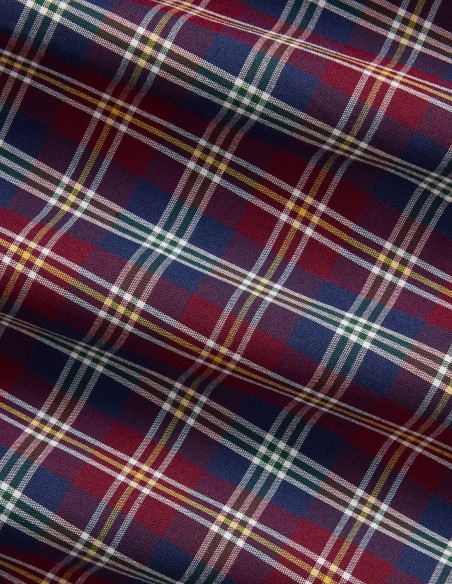 CUSTOM FIT PLAID POPLIN SHIRT