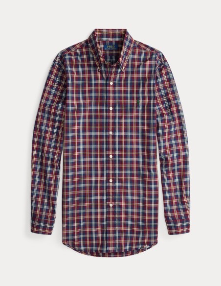 CUSTOM FIT PLAID POPLIN SHIRT
