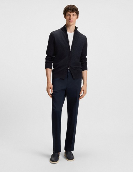 ZIP-UP CARDIGAN IN VIRGIN WOOL