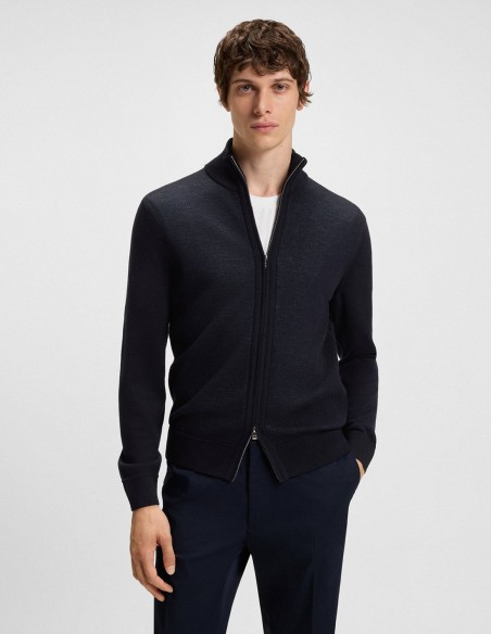 ZIP-UP CARDIGAN IN VIRGIN WOOL