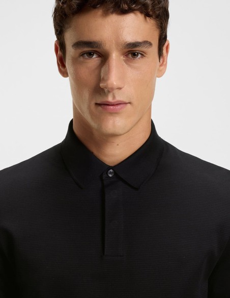 MERCERISED-COTTON POLO SHIRT WITH PLAIN COLLAR