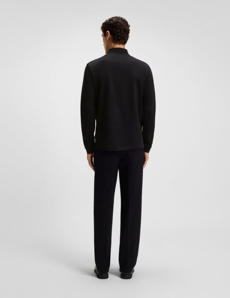 MERCERISED-COTTON POLO SHIRT WITH PLAIN COLLAR