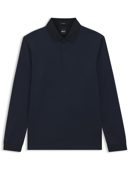 MERCERISED-COTTON POLO SHIRT WITH PLAIN COLLAR