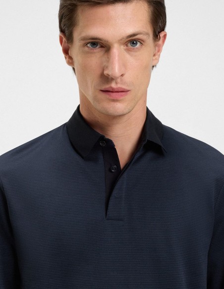 MERCERISED-COTTON POLO SHIRT WITH PLAIN COLLAR