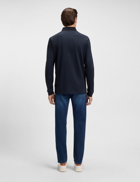 MERCERISED-COTTON POLO SHIRT WITH PLAIN COLLAR