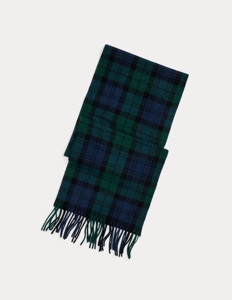 TARTAN FRINGE WOOL SCARF