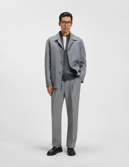 ZIP-UP WOOL CARDIGAN WITH EMBROIDERED LOGO