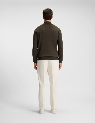 ZIP-UP WOOL CARDIGAN WITH EMBROIDERED...